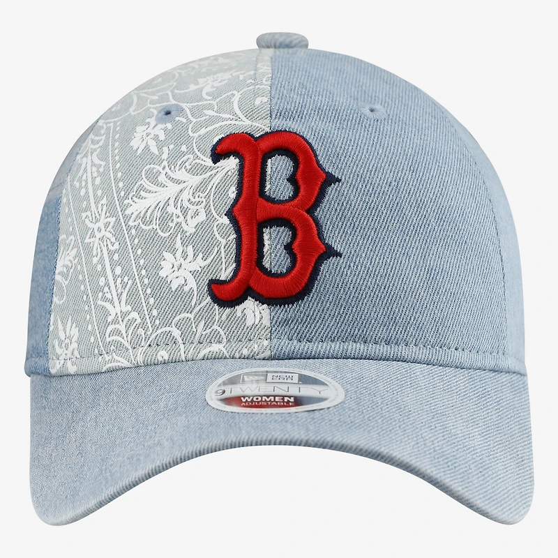 Women's New Era  Boston Red Sox Denim Patchwork 9TWENTY Adjustable Hat