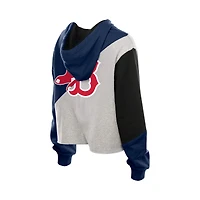 Women's New Era  Boston Red Sox Upcycled Color Block Cropped Boxy Hoodie