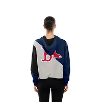Women's New Era  Boston Red Sox Upcycled Color Block Cropped Boxy Hoodie