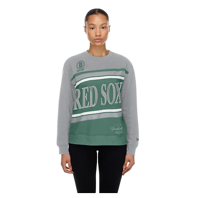 Sweat-shirt polaire à col rond New Era vert foncé pour femme, Boston Red Sox City Connect Gameday, de la marque Era.
