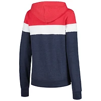 Women's New Era Heather Navy Boston Red Sox Colorblock Full-Zip Hoodie Jacket