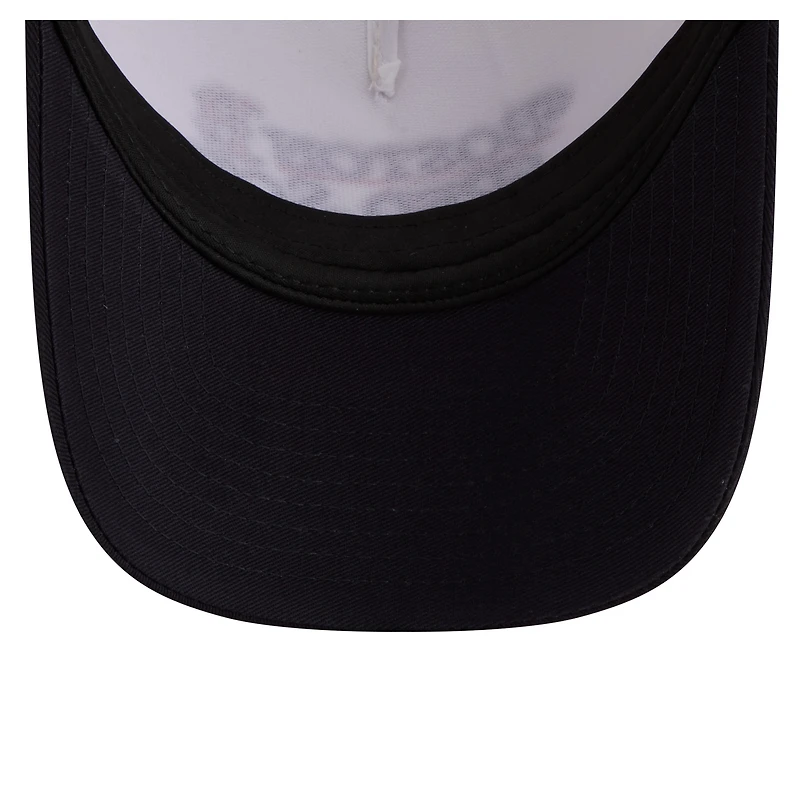 Women's New Era Light Beige/Navy Boston Red Sox Retro 9FORTY M-Crown A-Frame Trucker Adjustable Hat