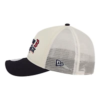 Casquette trucker ajustable New Era pour femme, beige clair/marine, Boston Red Sox Retro 9FORTY M-Crown A-Frame