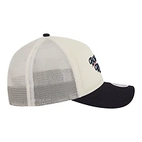 Women's New Era Light Beige/Navy Boston Red Sox Retro 9FORTY M-Crown A-Frame Trucker Adjustable Hat