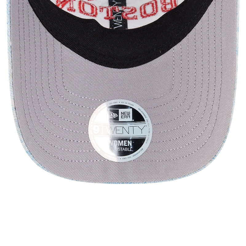 Women's New Era  Light Blue Boston Red Sox Daisy All Over 9TWENTY Adjustable Hat