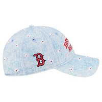 Women's New Era  Light Blue Boston Red Sox Daisy All Over 9TWENTY Adjustable Hat