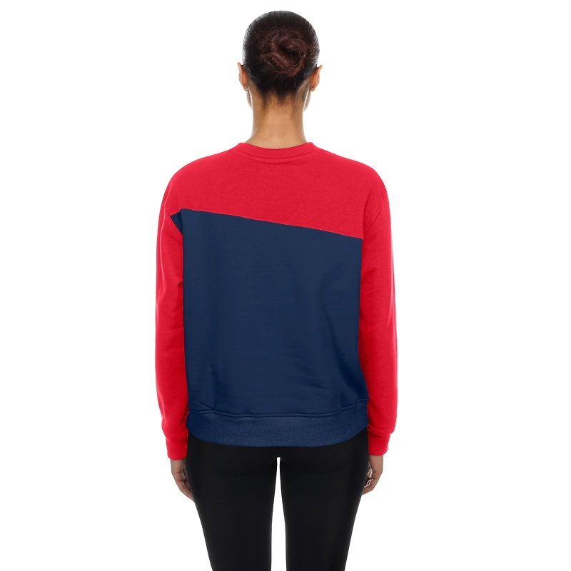Sweat-shirt polaire New Era bleu marine/rouge Boston Red Sox pour femme