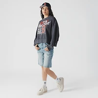 Sweat-shirt court à manches dolmen bleu marine Boston Red Sox Boxy Mineral Wash pour femme New Era