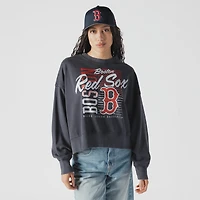 Sweat-shirt court à manches dolmen bleu marine Boston Red Sox Boxy Mineral Wash pour femme New Era