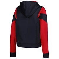 Sweat à capuche fermeture éclair en polaire color block New Era pour femme, bleu marine, Boston Red Sox