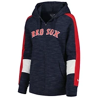 Women's New Era Navy Boston Red Sox Colorblock Full-Zip Hoodie
