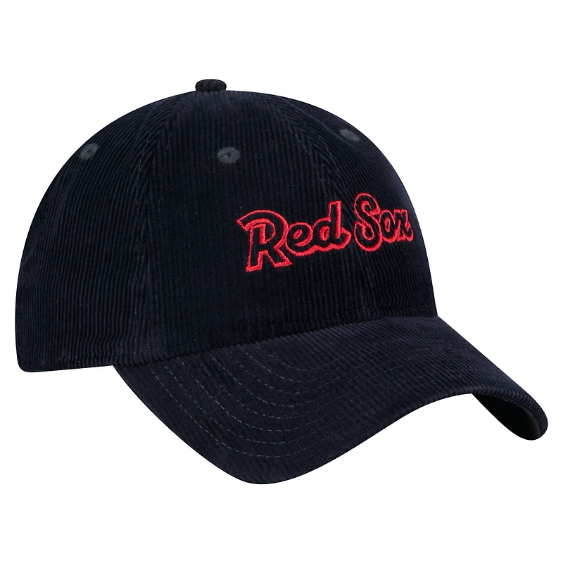 Casquette ajustable 9TWENTY en velours côtelé bleu marine des Boston Red Sox de New Era pour femme