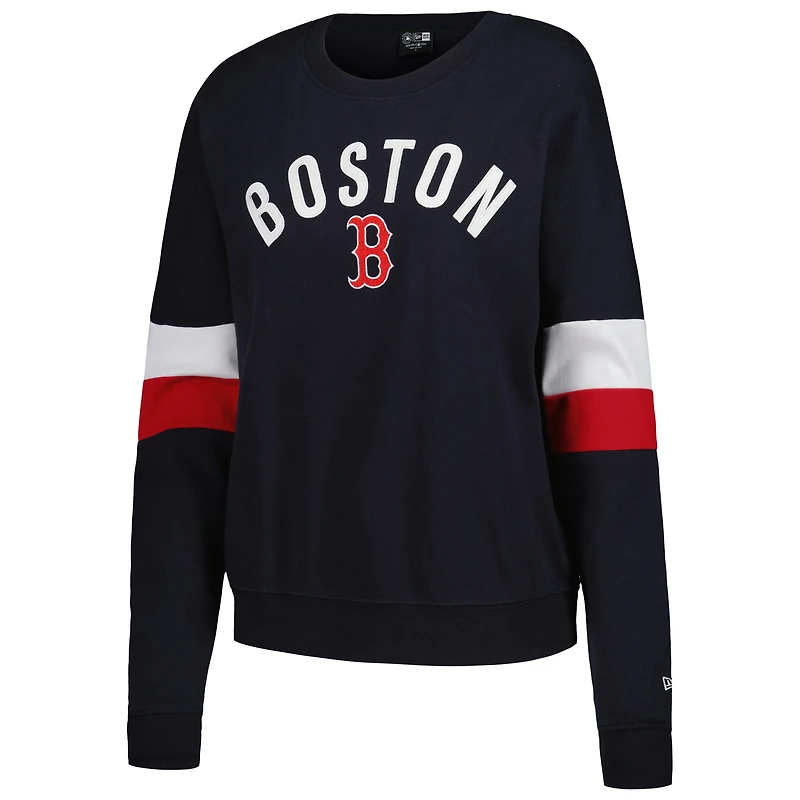 Sweat-shirt New Era bleu marine pour femmes des Red Sox de Boston Game Day Crew