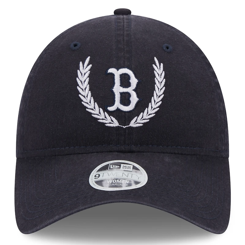 Casquette réglable New Era Boston Red Sox Leaves 9TWENTY pour femme, bleu marine