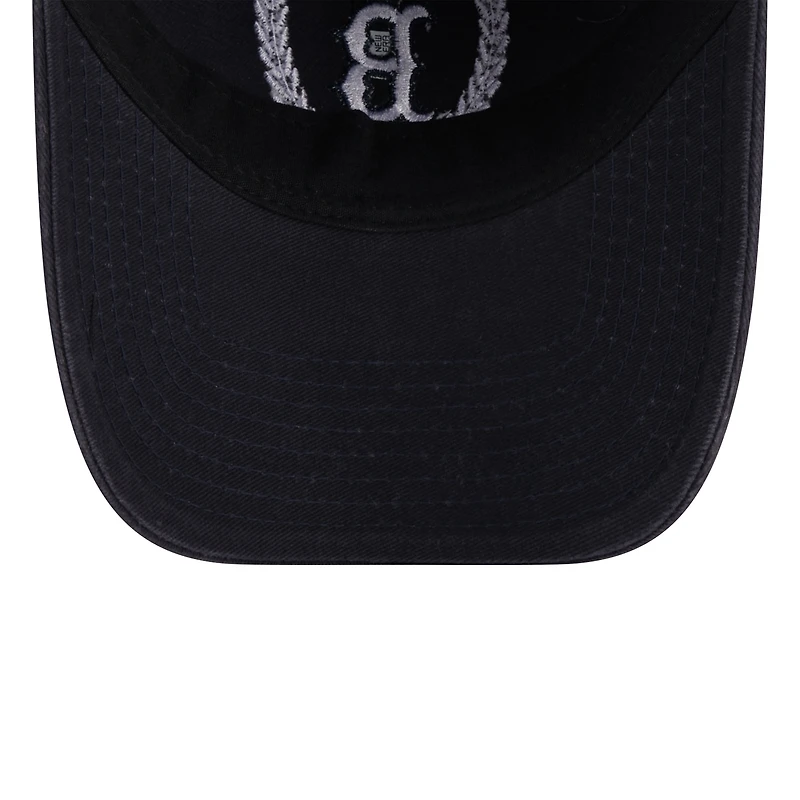 Women's New Era Navy Boston Red Sox Leaves 9TWENTY Adjustable Hat