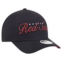 Women's New Era Navy Boston Red Sox Metallic A-Frame 9FORTY Adjustable Hat
