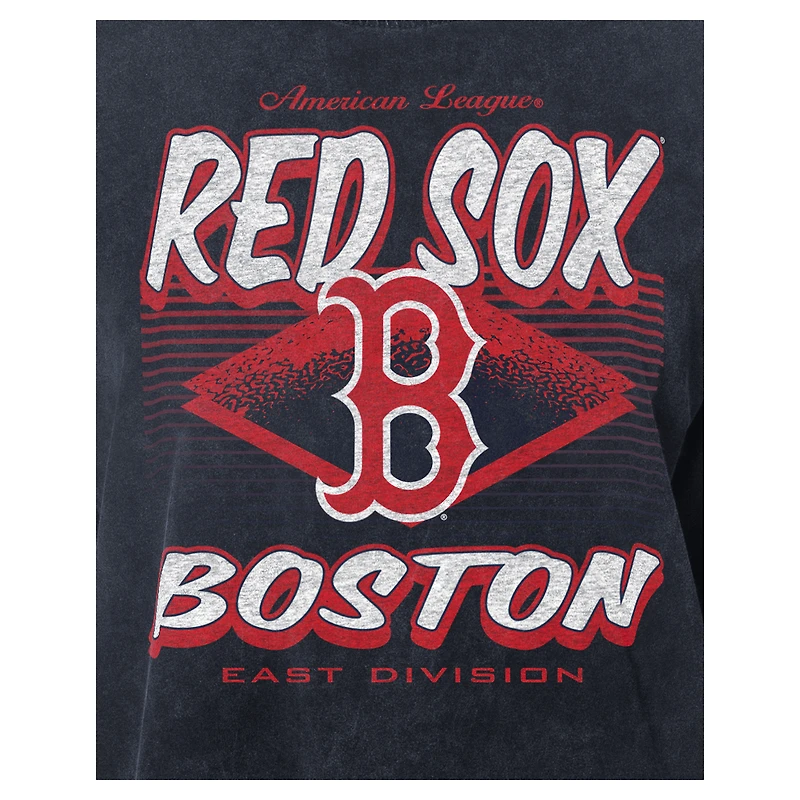 T-shirt oversize délavé minéral bleu marine des Boston Red Sox pour femme New Era