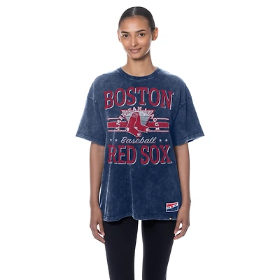 T-shirt oversize boyfriend New Era bleu marine Boston Red Sox pour femme