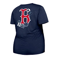 Women's New Era Navy Boston Red Sox Plus Two-Hit Front Knot T-Shirt