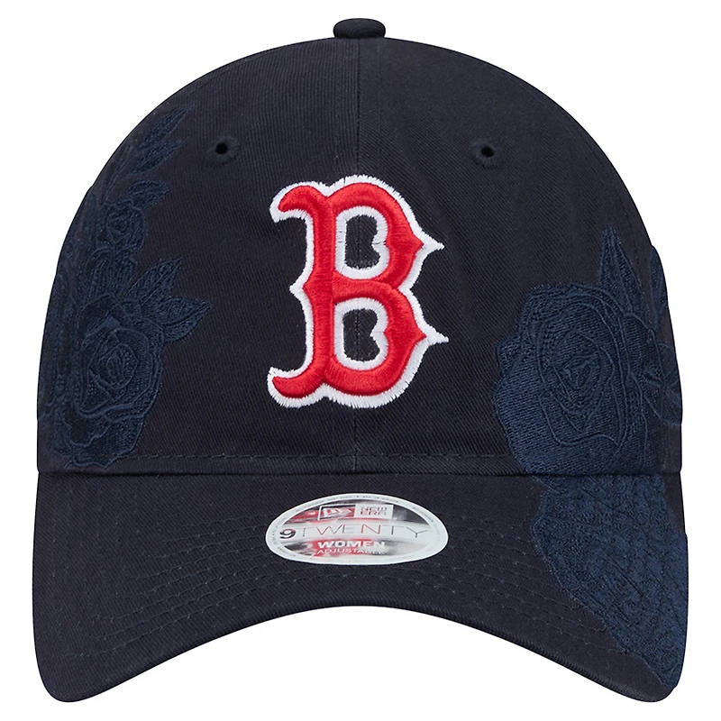 Women's New Era Navy Boston Red Sox Roses 9TWENTY Adjustable Hat