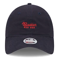 Casquette réglable bleu marine Boston Red Sox Script 9TWENTY New Era pour femme