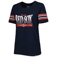 T-shirt rayé bleu marine Boston Red Sox Team New Era pour femme