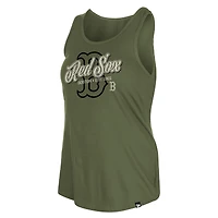 Women's New Era Olive Boston Red Sox 2026 Armed Forces Day Tank Top