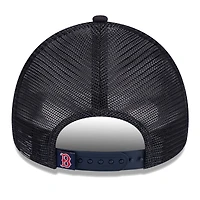 Women's New Era White/Navy Boston Red Sox Throwback Team Foam Front A-Frame Trucker 9FORTY Adjustable Hat