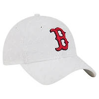 Casquette ajustable 9TWENTY en maille florale blanche des Boston Red Sox pour femme de New Era