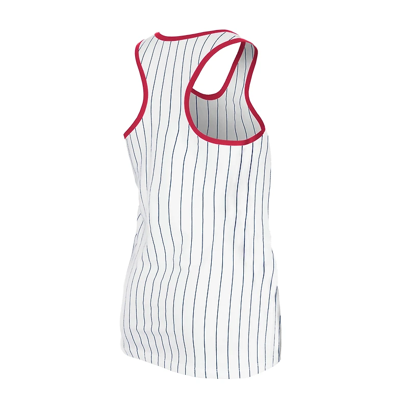 Women's New Era White Boston Red Sox Gameday Pinstripe Tank Top