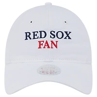 Casquette ajustable New Era blanche pour femme, fan de l'équipe des Red Sox de Boston, modèle 9TWENTY
