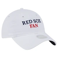 Casquette ajustable New Era blanche pour femme, fan de l'équipe des Red Sox de Boston, modèle 9TWENTY