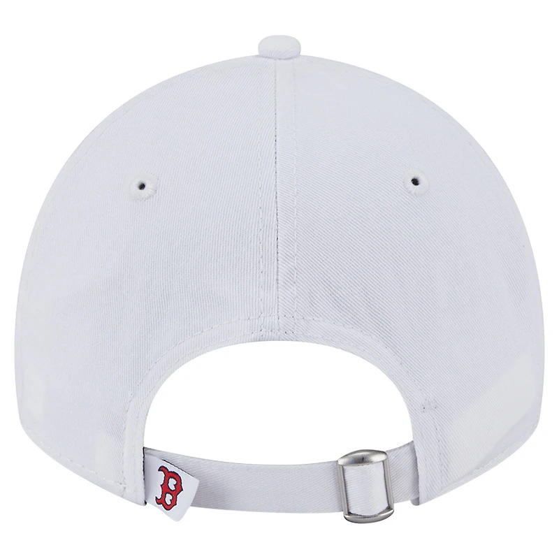 Casquette ajustable New Era blanche pour femme, fan de l'équipe des Red Sox de Boston, modèle 9TWENTY