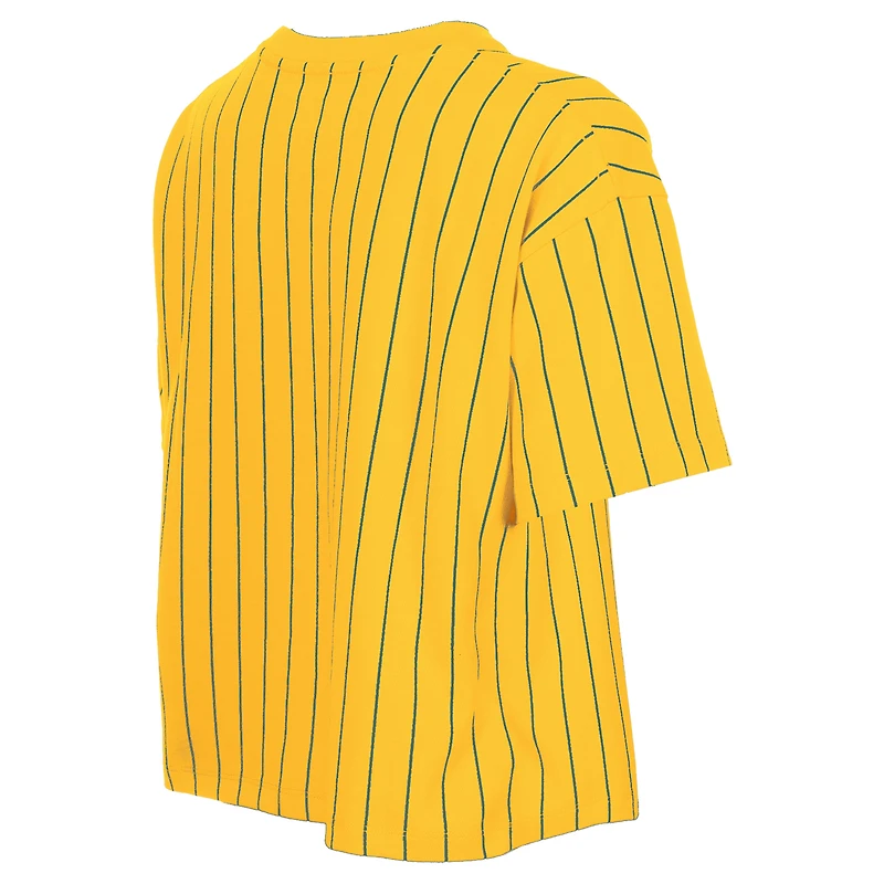 T-shirt à rayures fines City Connect 2025 jaune New Era pour femme des Red Sox de Boston