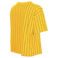 T-shirt à rayures fines City Connect 2025 jaune New Era pour femme des Red Sox de Boston