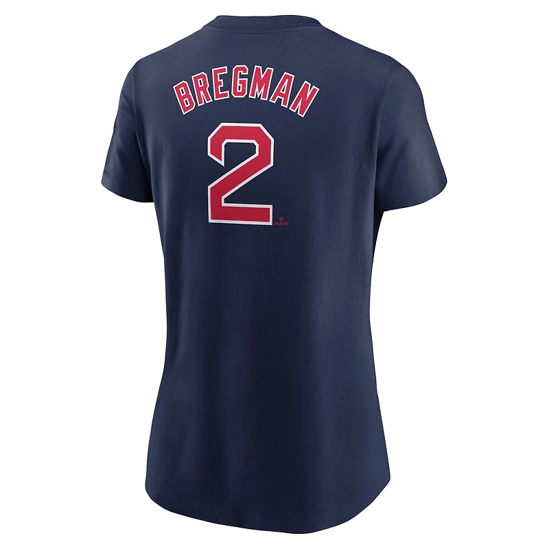Women's Nike Alex Bregman Navy Boston Red Sox Cooperstown Collection Fuse Name & Number T-Shirt