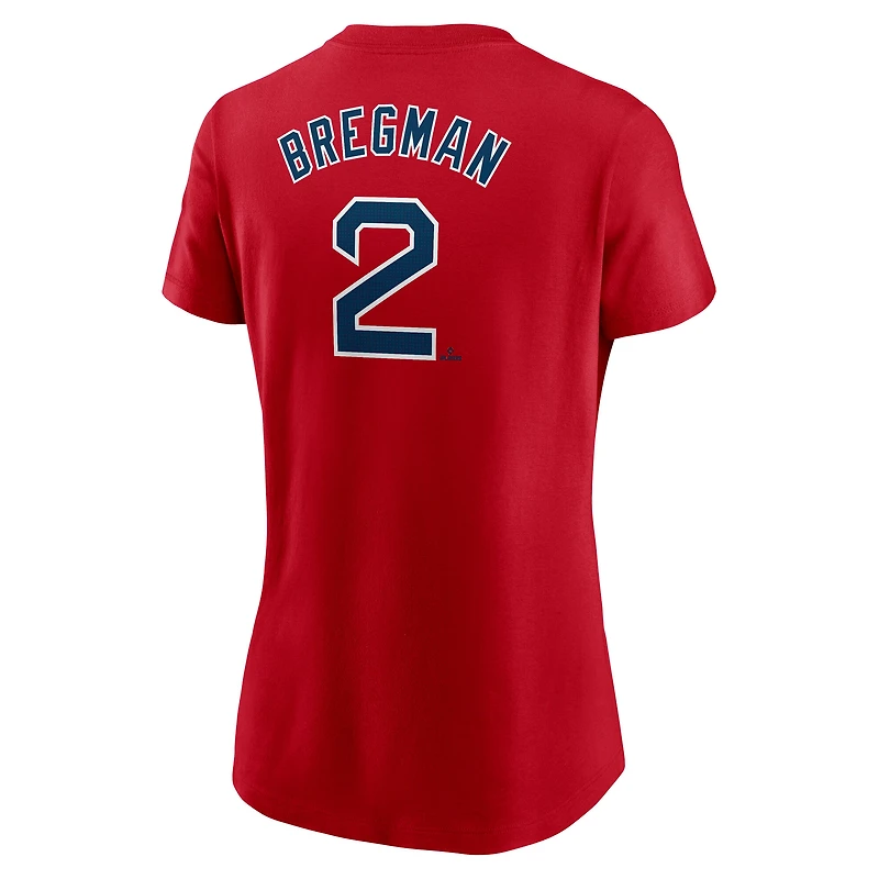 Women's Nike Alex Bregman Red Boston Sox Cooperstown Collection Fuse Name & Number T-Shirt