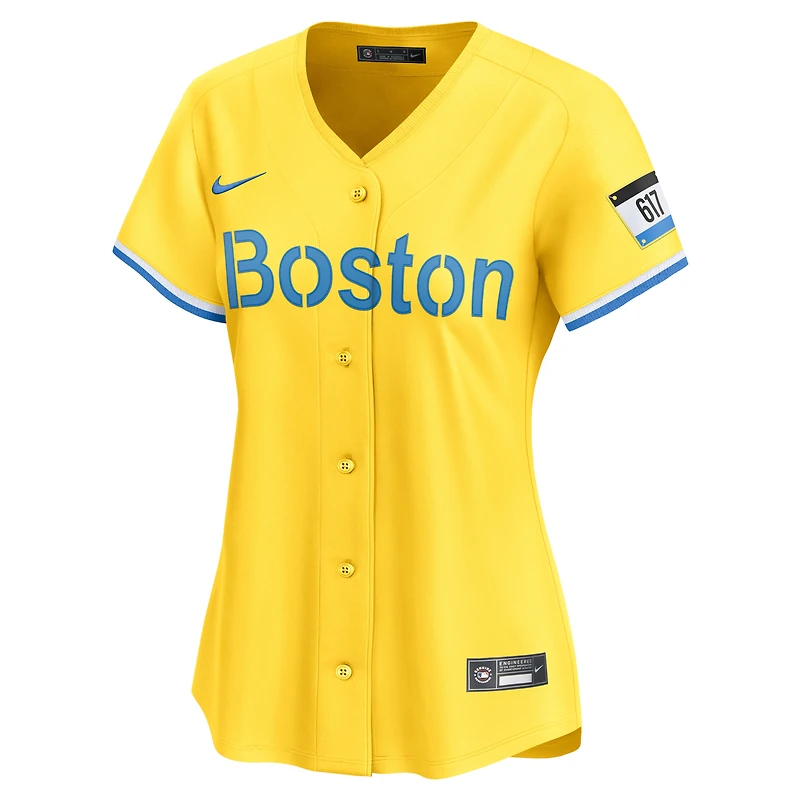 Maillot de joueur retraité Nike David Ortiz pour femme des Red Sox Boston City Connect doré