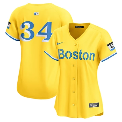 Maillot de joueur retraité Nike David Ortiz pour femme des Red Sox Boston City Connect doré