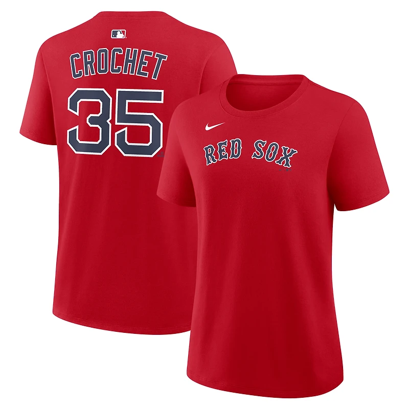 Women's Nike Garrett Crochet Red Boston Sox Name & Number T-Shirt