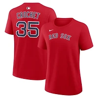 Women's Nike Garrett Crochet Red Boston Sox Name & Number T-Shirt