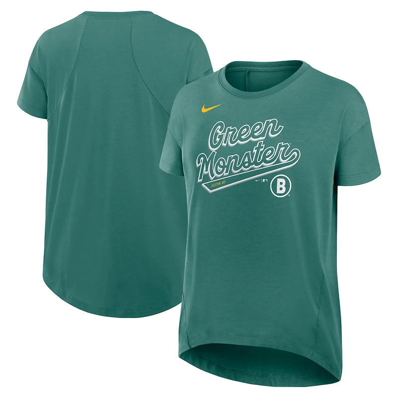 Women's Nike Green Boston Red Sox 2025 City Connect Flowy Fashion Tri-Blend Dri-FIT T-Shirt