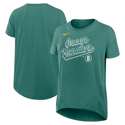 Women's Nike Green Boston Red Sox 2025 City Connect Flowy Fashion Tri-Blend Dri-FIT T-Shirt