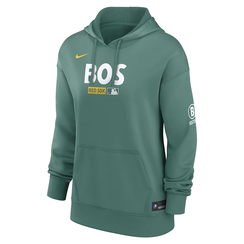 Women's Nike Green Boston Red Sox Authentic Collection City Connect Therma Hoodie