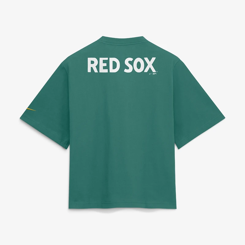 T-shirt Nike City Connect Pocket Boxy vert Boston Red Sox pour femme