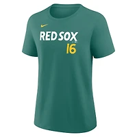 T-shirt Nike Jarren Duran vert Boston Red Sox City Connect pour femme, avec nom et numéro