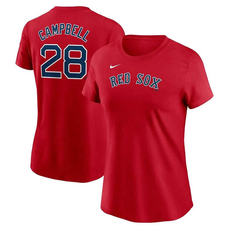 Women's Nike Kristian Campbell Red Boston Sox Cooperstown Collection Fuse Name & Number T-Shirt
