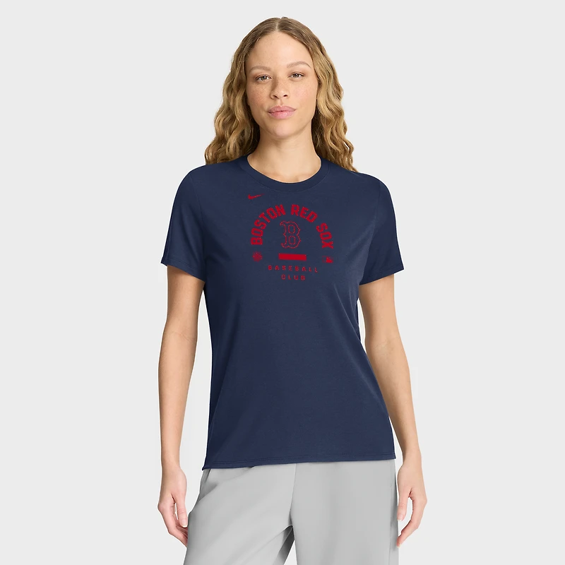 T-shirt Nike Boston Red Sox Authentic Collection Early Work Tri-Blend Dri-FIT pour femme, bleu marine