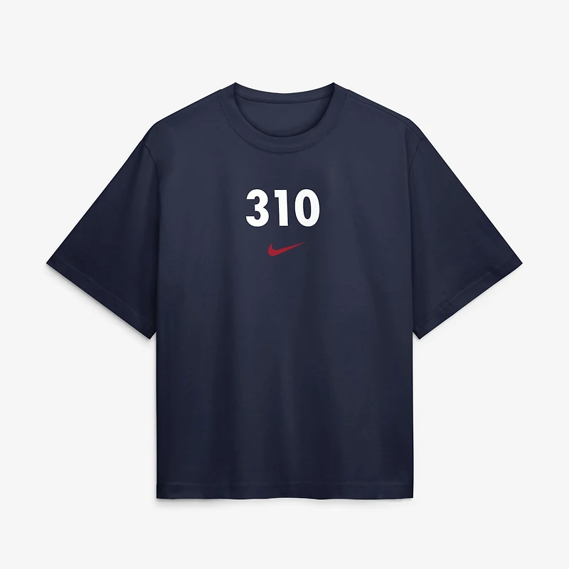 T-shirt Nike bleu marine Boston Red Sox Local Boxy pour femme