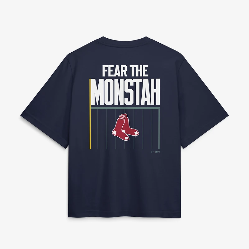 T-shirt Nike bleu marine Boston Red Sox Local Boxy pour femme